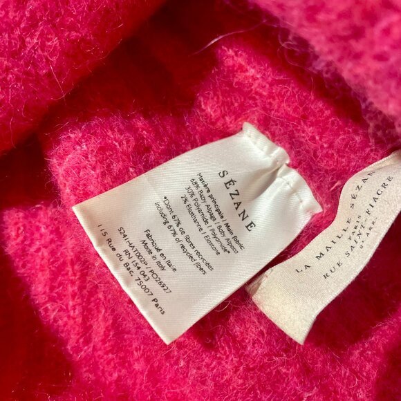 Sézane Pink Baby Alpaca Beanie – Made in Italy, Winter Hat, Cozy Knit, Luxury Wi - Picture 2 of 3